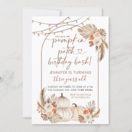 Boho Autumn Pumpkin Patch Birthday Bash-inbjudan Inbjudningar