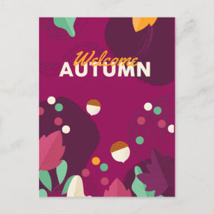 Boho Autumn Season med Löv Helg Vykort