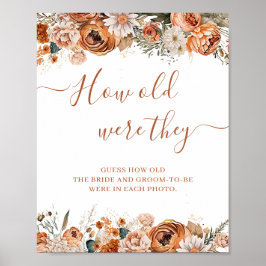 Boho Autumn Terracotta Fall Möhippa Game Poster