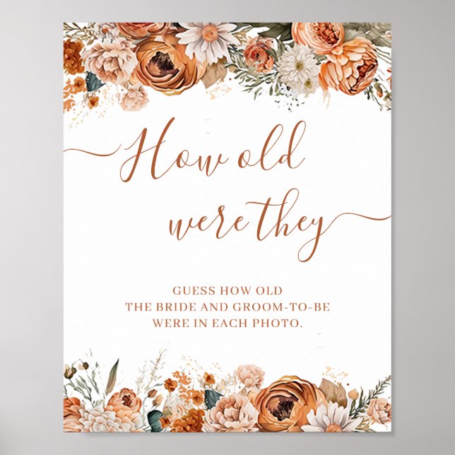 Boho Autumn Terracotta Fall Möhippa Game Poster (Framsidan)