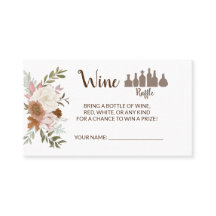 Boho Autumn Vin Raffle Biljett Möhippa Card
