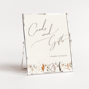 Boho Autumn Wildblomige Beige Cards and Gifts Sign Poster