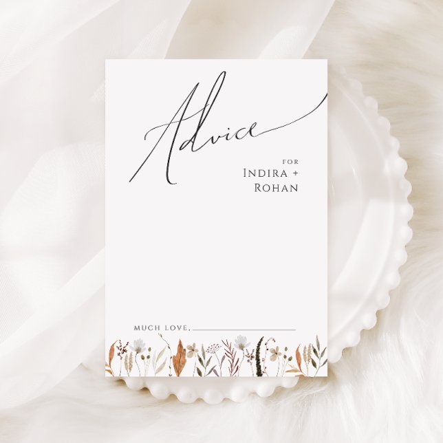 Boho Autumn Wildblomma | Adminskort för Bröllop Rådkort (Skapare uppladdad)
