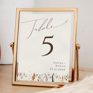 Boho Autumn Wildblomma   Beige Bordsnummer