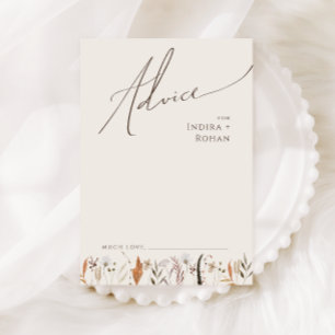 Boho Autumn Wildblomma Beige Bröllop Adapter Rådkort