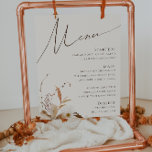 Boho Autumn Wildblomma | Beige Bröllop Menu-tecken Poster<br><div class="desc">Vi presenterar vår fantastiska boho-höstblomma | Beige bröllop-menyskylt, som innehåller ett enkelt och modernt mönster som återspeglar naturens skönhet. Med pressade vattenfärgsblommor och terracotta löv fångas kärnan av oktober månads brända orange, och man skapar en minimalistisk men klassisk design som utstrålar värme och charm. Utformningen har en liten elegans som...</div>