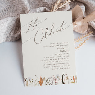 Boho Autumn Wildblomma Beige Låt oss Celebrate Inbjudningar