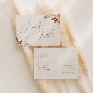 Boho Autumn Wildblomma Beige Sång-begäran OSA Vykort