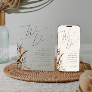 Boho Autumn Wildblomma Beige We Do Bröllop Inbjudningar