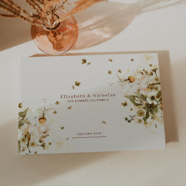 Boho Autumn Wildblomma | Botaniskt Bröllop Gästböcker