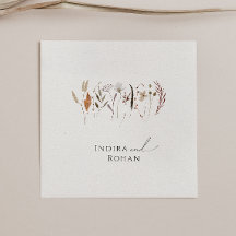 Boho Autumn Wildblomma | Bröllop Napkins