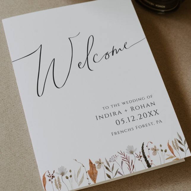 Boho Autumn Wildblomma | Bröllopsprogram i vikt Program (Skapare uppladdad)