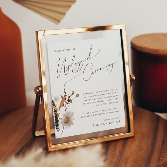 Boho Autumn Wildblomma | Ceremoni utan nätanslutni Poster (Skapare uppladdad)