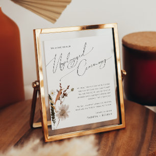 Boho Autumn Wildblomma Ceremoni utan nätanslutni Poster
