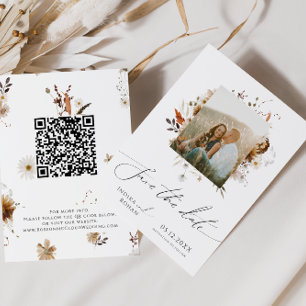 Boho Autumn Wildblomma   Foto Ram QR-kod Spara Datumet