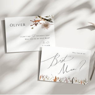 Boho Autumn Wildblomma Frieri kort för bästa man