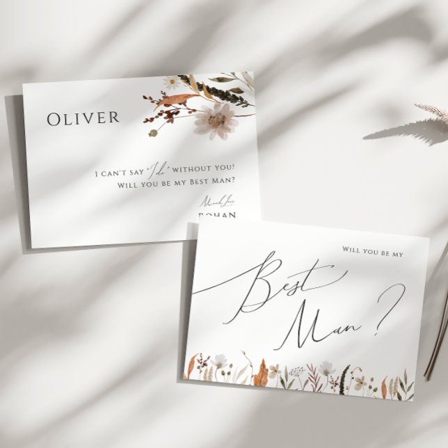 Boho Autumn Wildblomma | Frieri kort för bästa man (Skapare uppladdad)