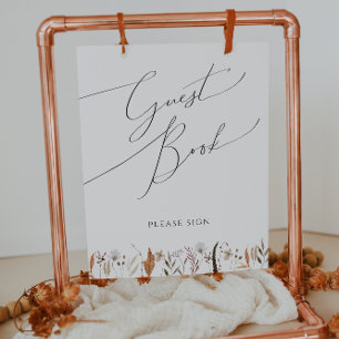 Boho Autumn Wildblomma   Guest Bok-tecken Poster