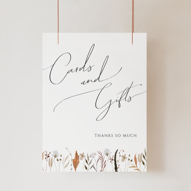 Boho Autumn Wildblomma | Kort- och presentkort Poster (Skapare uppladdad)