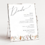 Boho Autumn Wildblomma | Menyn Bröllop Drinks Poster<br><div class="desc">Vi presenterar vår fantastiska boho-höstblomma | Läkemedelsmenyn i bröllop poster, som innehåller en enkel och modern utformning som återspeglar naturens skönhet. Med pressade vattenfärgsblommor och terracotta löv fångas kärnan av oktober månads brända orange, och man skapar en minimalistisk men klassisk design som utstrålar värme och charm. Utformningen har en liten...</div>
