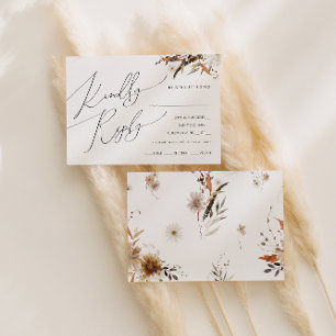 Boho Autumn Wildblomma   OSA kort för menyval