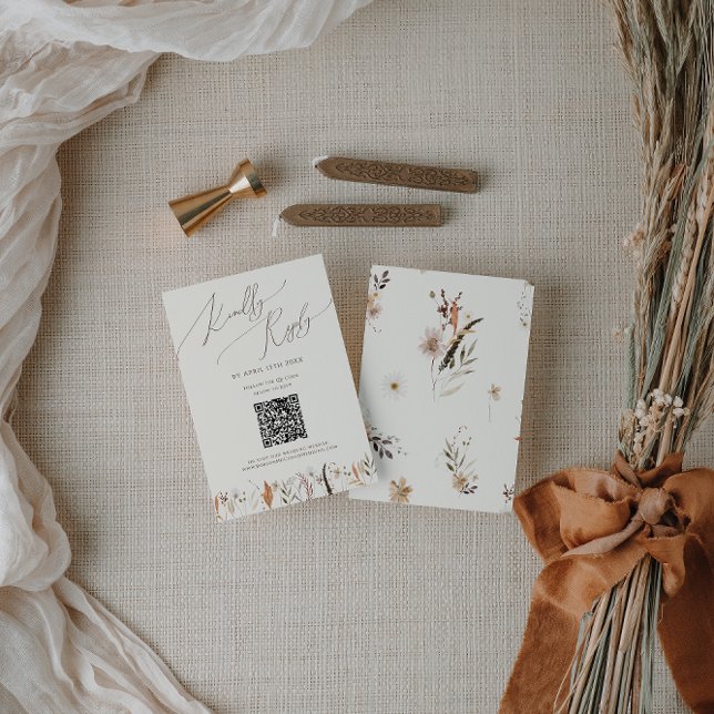 Boho Autumn Wildblomma | OSA kort för QR-kod för B (Skapare uppladdad)