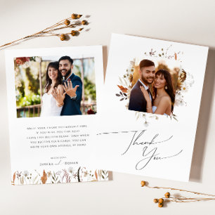 Boho Autumn Wildblomma Platt foto Tack Kort