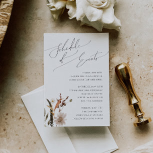 Boho Autumn Wildblomma Tidsplan för händelser Tilläggskort