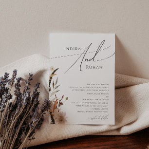Boho Autumn Wildblomma Traditionell Bröllop Inbjudningar
