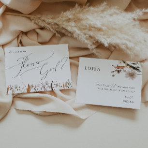 Boho Autumn Wildblomma   Underordnat flickkort Inbjudningar