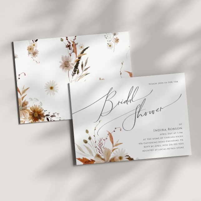 Boho Autumn Wildblomma | VÅGRÄTS MÖHIPPA Inbjudningar (Skapare uppladdad)