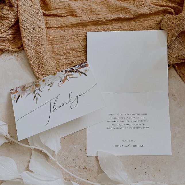 Boho Autumn Wildblomma | Vikt tackkort (Skapare uppladdad)