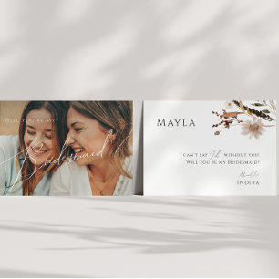 Boho Autumn Wildblommans inmatade fotokort Inbjudningar