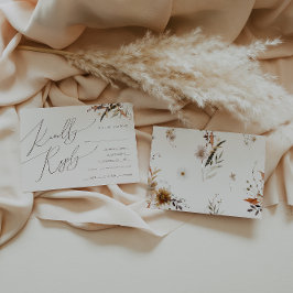 Boho Autumn WildblommBeige Menu Choice OSA kort