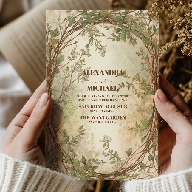 Boho Autumn WildblommBotanical Bröllop Inbjudningar (Skapare uppladdad)