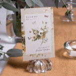 Boho Autumn Wildblommor | BRÖLLOP Bordsnummer<br><div class="desc">Bordsnumren förbättrar utseendet på matbordet och sätter den avslutande beröringen på din speciella dag. Skriv ut personlig på namn eller siffror på borden. Rustiskt torkat gräs, löv och vintage torkade pressade vilda blommor. Sage grönt löv, rost kopparaccenter och blommigt jordtoner ger paletten en naturlig och ekologisk känsla. Medan neutralt champagne...</div>