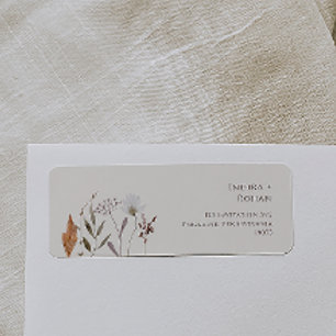 Boho Autumn Wildblomsimple Beige Returadress Returadress Etikett