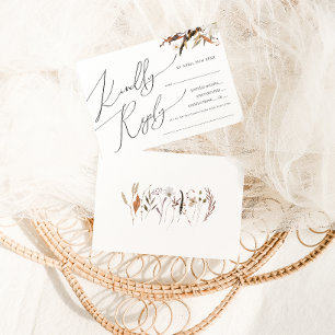 Boho Autumn WildblomVågrät Menu Choice OSA Kort