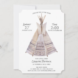 Boho Aztec Teepee First Birthday Inbjudningar