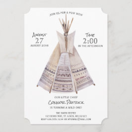 Boho Aztec Teepee First Birthday Inbjudningar