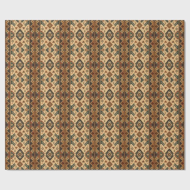 Boho Aztec Tribal Mönster Köksförkläde | Rustik S Presentpapper (Platt)