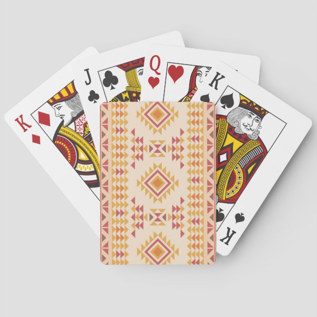 Boho Aztec Tribal Mudcloth på Rosa  + Orange Casinokort (Baksidan)