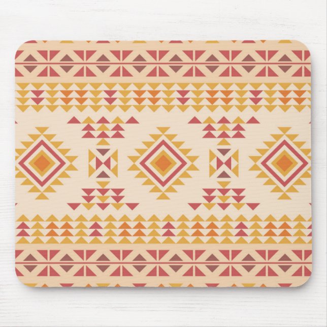 Boho Aztec Tribal Mudcloth på Rosa  + Orange Musmatta (Framsidan)