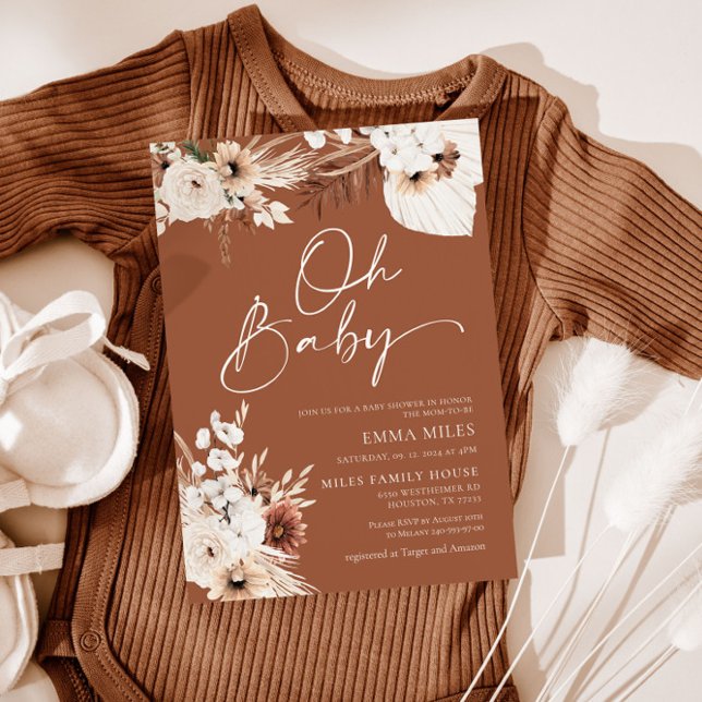 Boho baby Baby Shower-inbjudan Oh Baby Inbjudningar (Skapare uppladdad)
