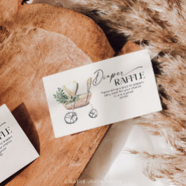 Boho Baby Barnvagn Kön Neutral Diaper Raffle Tilläggskort