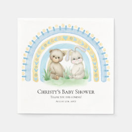 BOHO Baby Bear Rainbow Boy | Barnskötare Napkins Pappersservett