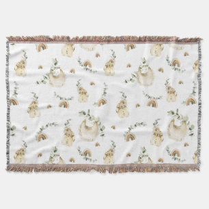 Boho Baby Bibs Rainbows Botanical Grey Mönster Filt