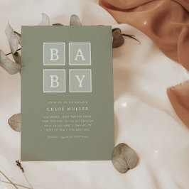 Boho Baby blockerar den moderna babyvisningsprogra Inbjudningar