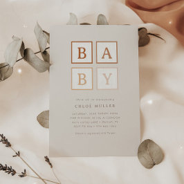 Boho Baby blockerar enkel modern Terracotta | Inbjudningar