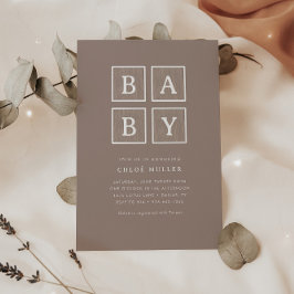 Boho Baby blockerar Neutralt Modern Baby Shower | Inbjudningar